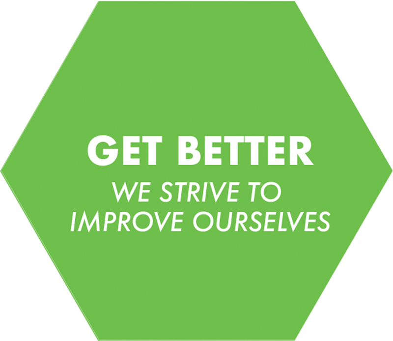 Get better: we strive to improve ourselves.